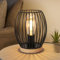 Comely Tischlampe, Nachttischlampe Schreibtischlampen für Schlafzimmer Wohnzimmer, schwarzer Retro Industrie Metallkäfiglampe