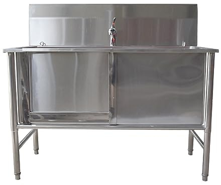 47-zoll-hundewaschbecken, Hundeduschwanne, Hundewasch- Und Fellpflegestation Für Zu Hause, Professionelle Hundebadewanne Aus Edelstahl, Haustierbadestation Mit Sprühgerät(47in/120cm)