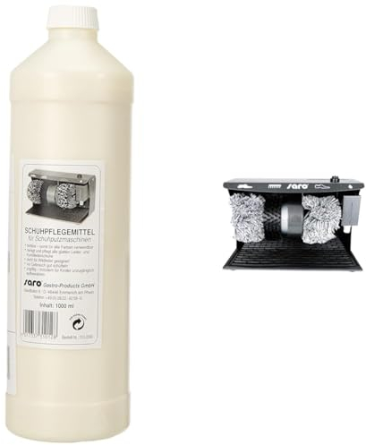 Saro Crema Fluida per la Cura Delle Scarpe, Contenuto 1 L, Incolore + Saro 328 – 1050 lustrascarpe Modello ESP 006