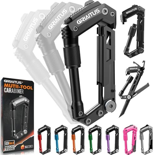 Regalos Hombre Mosqueton Llavero 8en1 Multiherramienta Herramienta Multiusos Kit Supervivencia Regalo dia del Padre con Abridor de Botellas Regla Sierra Destornillador