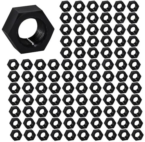 100 dadi esagonali M5 in nylon, viti di fissaggio esagonali, in plastica, dadi di bloccaggio filettati per viti, bulloni, colore nero