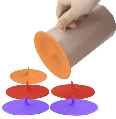 Silikon Glasabdeckung, 6 Stücke Deckel für Trinkgläser Silikon, Anti Staub Silikon Tasse Deckel Glasabdeckungen für Kaffee Bierkrug Trinkgläser