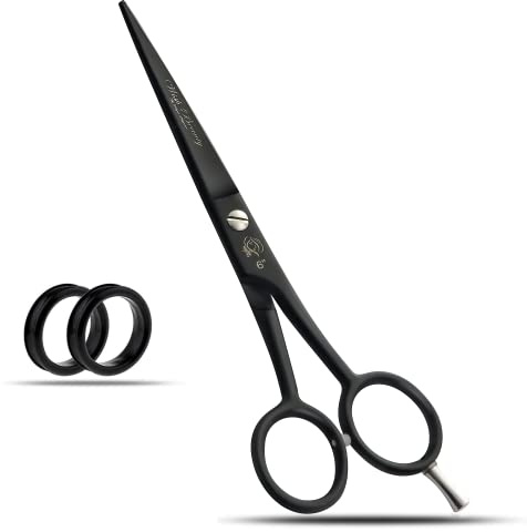Wishbeauty Friseurschere für professionelle Friseure, Edelstahl, Haarschneideschere – für Friseursalons, Männer, Frauen, Kinder und Erwachsene, Schwarz, 15,2 cm