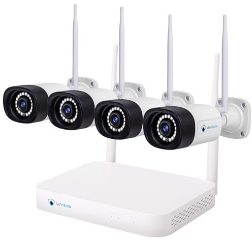 【5MP+Mikrofon+PC Software】 LUVISION DUAL WLAN Funk Überwachungssystem Wi-Fi 6, WLAN Kamera Set, IP Überwachungskamera Aussen, 10 Kanal NVR, KI Personenerkennung, Farbnachtsicht, 2-Wege Audio, Cloud