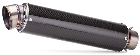 Moto Scarico Terminale 51-60MM Tubo Di Scarico Marmitta Moto Universale Tubo Marmitta Moto Tubo Di Scarico Moto Moto Terminale Scarico (Misurare : 450mm carbon ring)