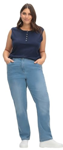 Sheego Damen Große Größen Gerade Jeans mit elastischem High-Waist-Bund Freizeitmode sportlich -