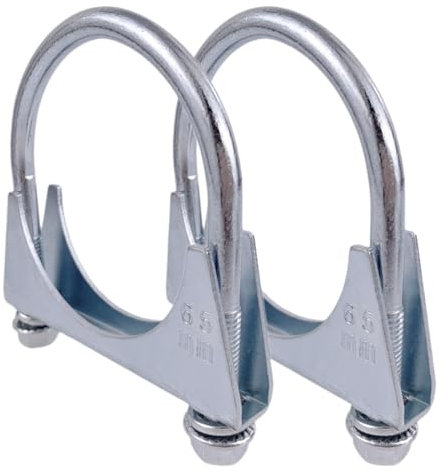 Atokrtact Heavy Duty Exhaust Clamp with Hanger Universal Clamp On Exhaust Hanger,Pack of 2 (2.5 Inch Fit 63MM OD Pipe)