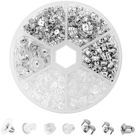 270 Pzs Tuercas de Pendientes de Seguridad Cierres de Pendientes Goma Tapones Para Pendientes Transparentes Respaldo Topes