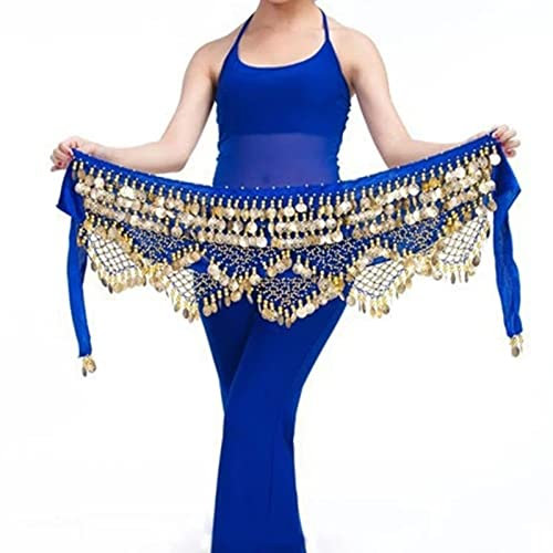 Frauen Bauchtanz Rock Bauchtanz-Taillenkette, Hüfttuch, Bauchtanz-Gürtel für Damen Mädchen(Blau)