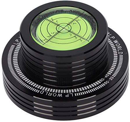 Beufee Schallplatten-Gewichtsstabilisator, Schallplatten-Stabilisator, Vinyls, Schallplatten-Gewichtsstabilisator, Plattenklemme, Plattenspieler-Plattenmatte Mit Wasserwaage(Schwarz)
