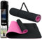 LA MENTE ES MARAVILLOSA - Gymnastikmatte, Rutschfest Yogamatte inkl. Tragegurt + Tasche + Übungs-E-Book, Gepolstert, Hautfreundliches TPE für Fitness/Pilates/Workout 183x61 cm (Grau/Rosa ohne Design)