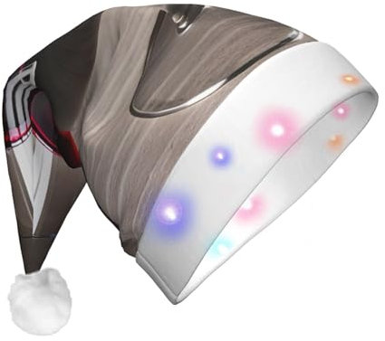 ETASUIOL Wine Bottle Glass Print Novelty Adult Light-Up Christmas Hat,For Festive Fashion And Seasonal Decoration