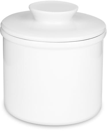 XTDMJ Französische Butterdose, Keramik Butterdose Butterglocke, Butterdose Wassergekühlt, Keramische Butterglocke für Frische und Streichfähige Butter(Weiß)