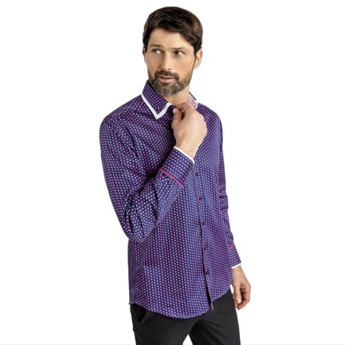 Claudio Lugli Camicia Classica Doppio Colletto, Fucsia, XXL