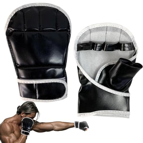 Trainingshandschuhe für Herren, MMA, Kickbox-Handschuhe, halber Finger, offene Handfläche, Grappling-Handschuhe für Sparring, Kampfsporthandschuhe, offene Handfläche, Sparring-Handschuhe für
