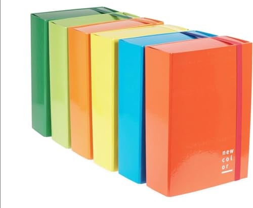 CARTELLE CON ELASTICO progetti Dorso 10 CM 25x35 Confezione da 4 pezzi colori assortiti