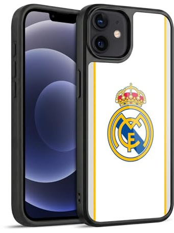 Head Case Designs Offizielle Real Madrid CF Weiß Abzeichen Gel Armour Hülle [Militärischer Schutzgrad] kompatibel mit Apple iPhone 12 / iPhone 12 Pro