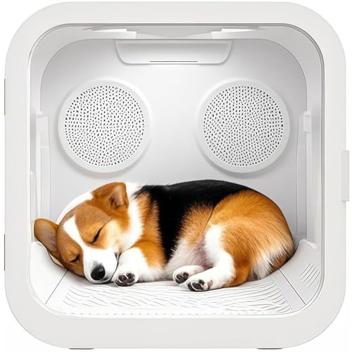 Caja secadora automática para mascotas para gatos y perros pequeños,eficiente,automático y silencioso 360° para gatos y perros,control inteligente temperatura con pantalla táctil,diseño seguro