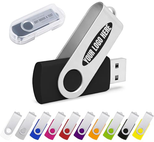 JBOS Personalisierter USB Stick 64GB USB 3.0 Custom USB Speicherstick mit eigenem Logo, Text oder Bild Mehrere Farben zur Auswahl Individuell gestaltbar
