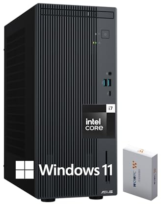 ASUS V500 Home & Business Desktop Computer Intel Core i7 (24MB Cache, up to 4.9GHz), 64GB RAM, 2TB PCIe SSD, Display Port, WiFi 6, HDMI, Keyboard and Mouse, 2-Monitor Support