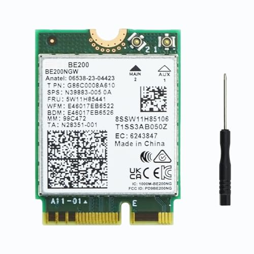 Wi-Fi 7 Intel BE200 Bluetooth 5.4 WiFi Card BE200NGW 2.4/5/ 6 GHz 5.8 Gbps for Windows 10/11 PC Laptop, 8774Mbps Wireless NIC