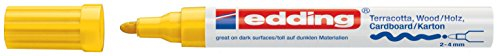 Edding 4000 Malmarker matt - 1 Marker - Rundspitze 2-4 mm - gelb - zum Beschriften und Dekorieren auf rauen, dunklen oder porösen Oberflächen - ideal für Terrakotta, Karton, Holz