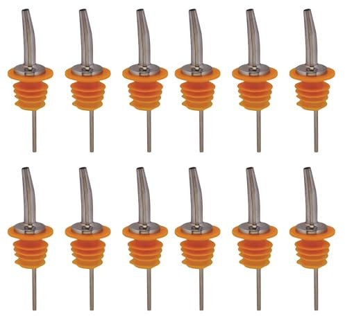 Spill-Stop Mfg. 285-60 Chrome Tapered Pourer with Extra-Large Yellow Poly-Kork, Dozen