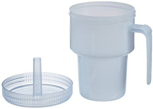 Sammons Preston, Gobelet Anti Renversement, 200 ml, Tasse pour Adultes Anti - Éclaboussures, avec Poignée et Couvercle Liquides Chauds ou Froids, pour Personnes Ayant des Difficultés de Préhension