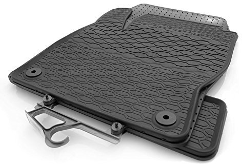 kh Teile Gummimatten Kompatibel mit Ford Focus III 2011-2018 Gummi Matten in Original Qualität Fußmatten Schwarz 4-teilig, Modernes Waben-Design