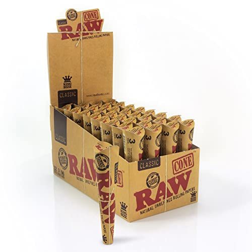 RAW Cones Classic vorgerollte Joints ungebleicht Cone King Size 480 Cones (160 Packungen, 5 Displays)