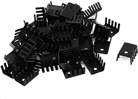 daier 10 PCS Aluminium Kühlkörper für TO-220-Transistoren, Schwarz, 20 x 15 x 10 mm, DAIER-ALU201510