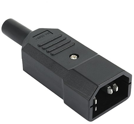 sourcing map CA 250V 10A IEC320 C14 3 Clavijas Enchufe Macho Conector Adaptador Montaje en Panel Recableable