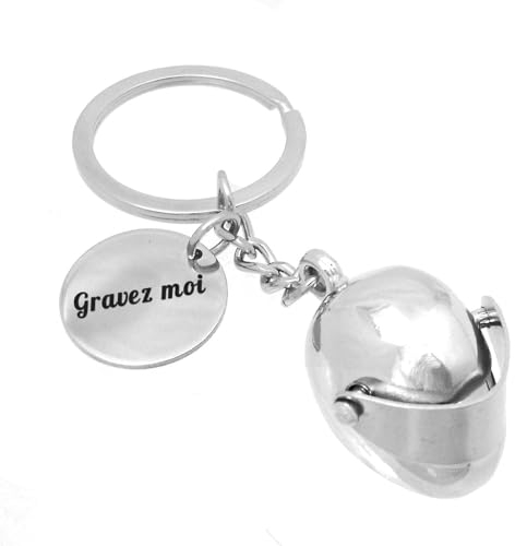 Porte-clés Casque De Moto Gravure Personnalisée Sur Médaille Bijou Homme