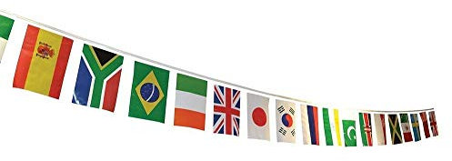 Troflink -Intermational Flaggen Bunting Multi Nation Flaggen, Olympia- / Europameisterschaften, World Wide International Flaggen vorhanden