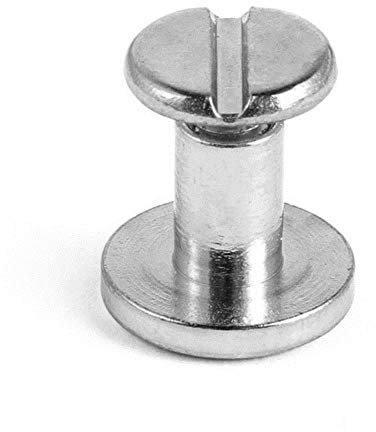20Pcs 5mm 8mm Gepäck Leder Metall Craft Massivschraube Nagelniet doppelt gebogener Kopfgurt/Riemennieten Buchschrauben Dropshipping, Silber, 5mm