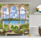 N/ Italienischer Dekor-Duschvorhang von Old Ancient Stone Arch View The Sea Balcony Fresco Garden Plants Spirituelle Fabric Bathroom Decor with Hookscolor 183 x 183 cm