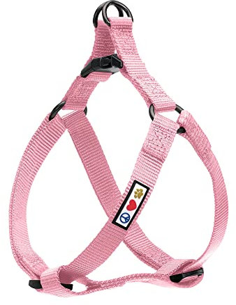 Pawtitas Hundegeschirr Grosse Hunde verstellbares Welpengeschirr Anti-Zug-Geschirr für Hunde einfarbig leichtes Hundegeschirr Rosa Millennial