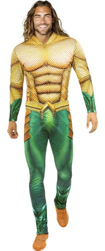 Funidelia | Aquaman Kostüm für Herren Superhelden, DC Comics, Justice League - Kostüm für Erwachsene & Verkleidung für Partys, Karneval & Halloween - Größe L - Gold