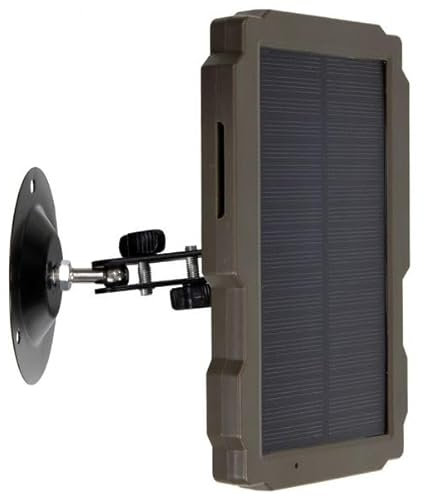 Ebiz Panneau Solaire 12V avec Batterie 5000mA pour Camera de Chasse, Traditionnel, Portable, Alimenté par l'énergie solaire, USB, Compatible : HC900 HC801 HC700 HC550 HC300