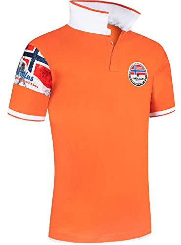 Nebulus Herren Poloshirt Paras, Shirt, Sweatshirt, Polo, orange-weiß - L