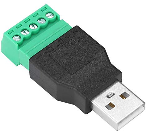 Connettore terminale USB, 2Pcs Connettore maschio universale USB a connettore adattatore terminale a vite a 5 pin, per l'attrezzatura con porte di interfaccia USB