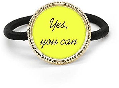 Haargummi mit inspirierendem Zitat Yes You Can, Metall, silberfarben