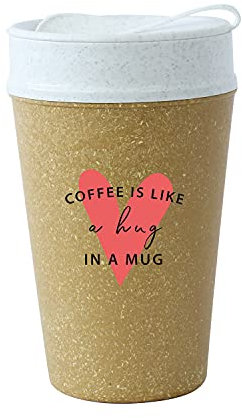 koziol ISO TO GO LIKE A HUG IN A MUG doppelwandiger Becher mit Deckel 400ml, TO GO Becher, ohne Bambus