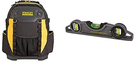 Stanley 1-95-611 Fatmax Tool Backpack & 0-43-609 Xtreme Torpedo Scaffold Level, 25cm