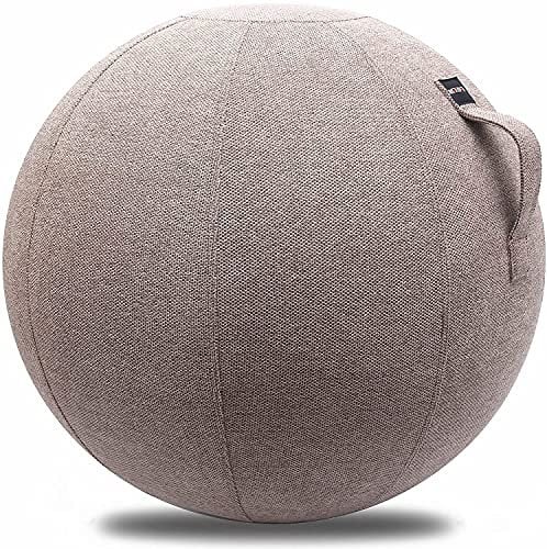 XGYLVFEI home, office, yoga, stability and fitness exercise ball, brown khaki sitting ball, with handle 65CM