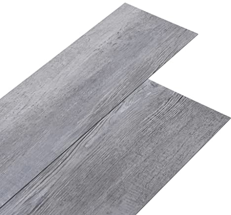 vidaXL PVC Laminat Dielen Selbstklebend Vinyl Boden Bodenbelag Fußboden Planke Vinylboden Designboden Dielenboden 2,51m² 2mm Mattgrau Holz
