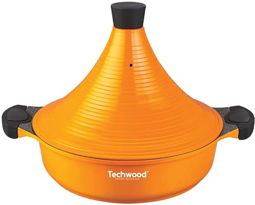 Techwood TAJINE Ø28CM ALUMINIUM ET PORCELAINE Orange TAJ-245, 28