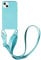 CQUUKOI Compatible with iPhone 12 Mini,Crossbody Phone Case with Lanyard Cute Soft Silicone Case with Adjustable Shoulder Strap Shockproof Protector Compatible with Women Girls Blue
