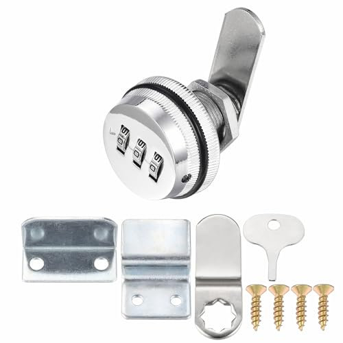 Mogokoyo 3-Stellige Code Briefkastenschloss Zahlenschloss Ohne Schlüssel Nockenschloss Schloss Zinklegierung Sicherheitsschloss für Briefkasten/Schrank/Schublade, 20mm (Silber-Klein)