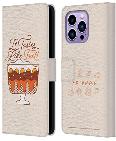 Head Case Designs Licenciado Oficialmente Friends TV Show Sabe a pies Arte Clave Carcasa de Cuero Tipo Libro Compatible con Apple iPhone 14 Pro MAX